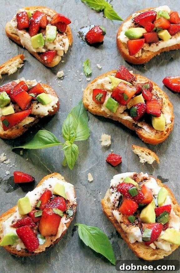 Strawberry Balsamic Crostini with Ricotta & Fresh Basil Recipe