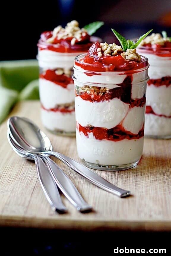 Layered Roasted Strawberry Parfaits Recipe by In Sock Monkey Slippers