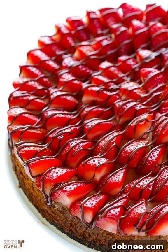 Decadent Strawberry Nutella Cheesecake Recipe from Gimme Some Oven
