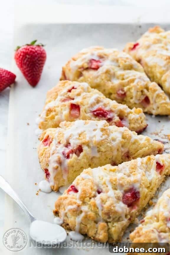 Perfect Strawberry Scones Recipe by Natasha's Kitchen