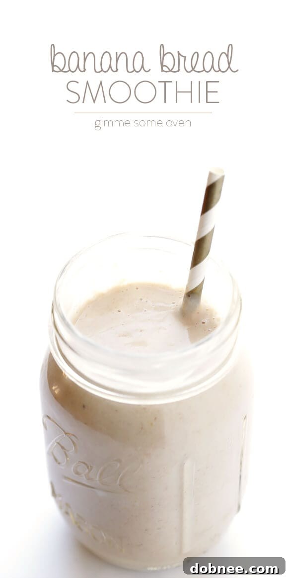 Banana Bread Smoothie -- quick and easy, protein-packed, and tastes just like the bread that inspired it!