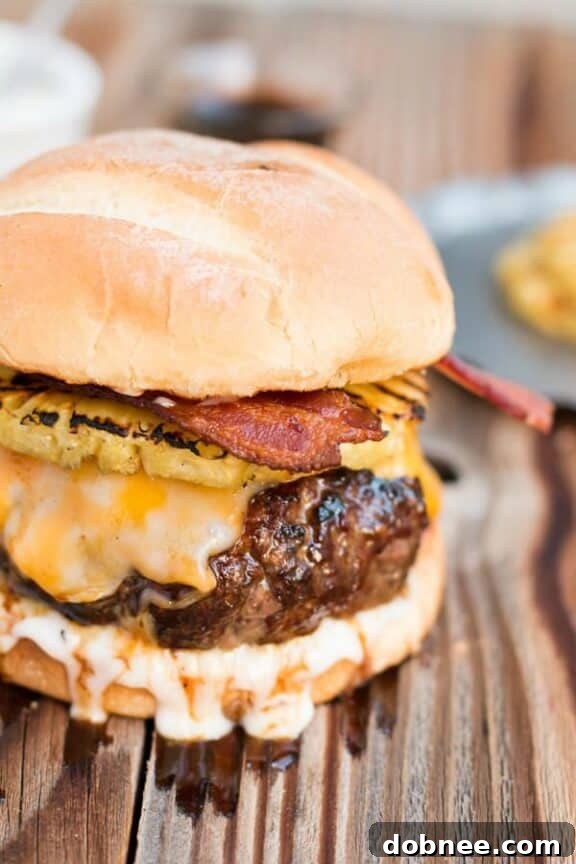 Teriyaki Pina Colada Burger from Oh, Sweet Basil