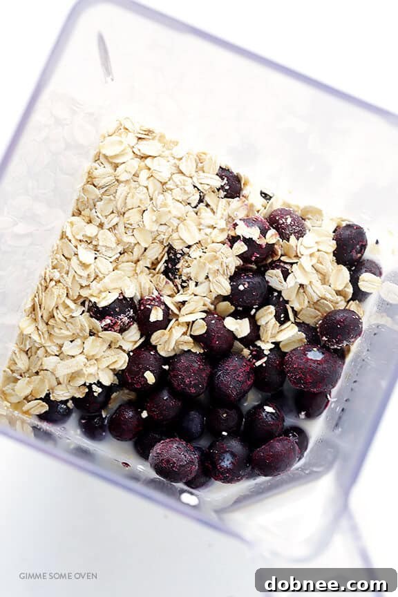 Freshly frozen blueberries, a key ingredient for the perfect smoothie.