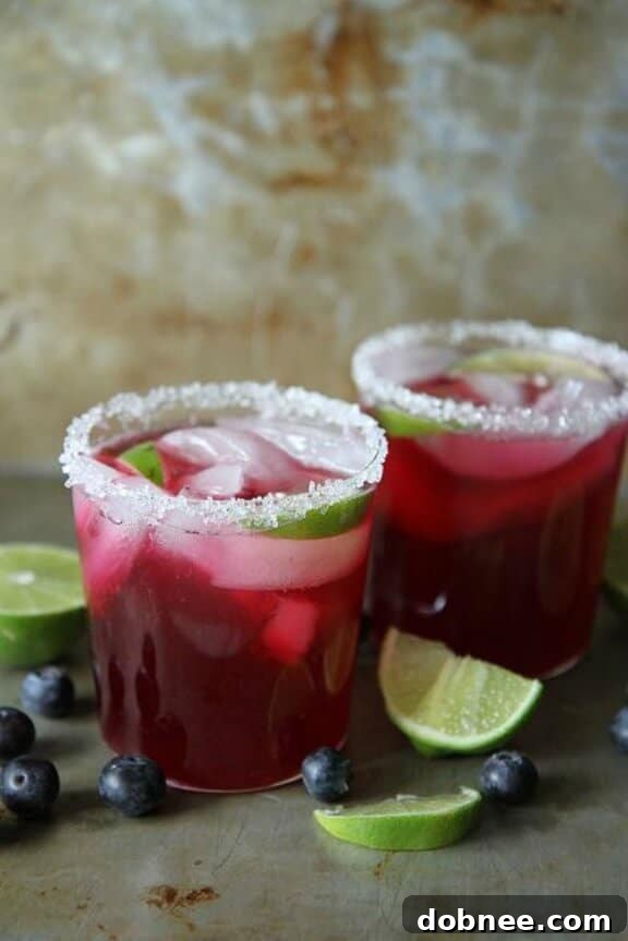 Refreshing Blueberry Lime Margaritas cocktail