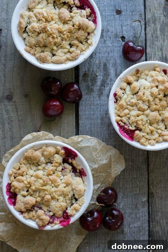 Individual Cherry Almond Crumbles Recipe from Sift & Whisk
