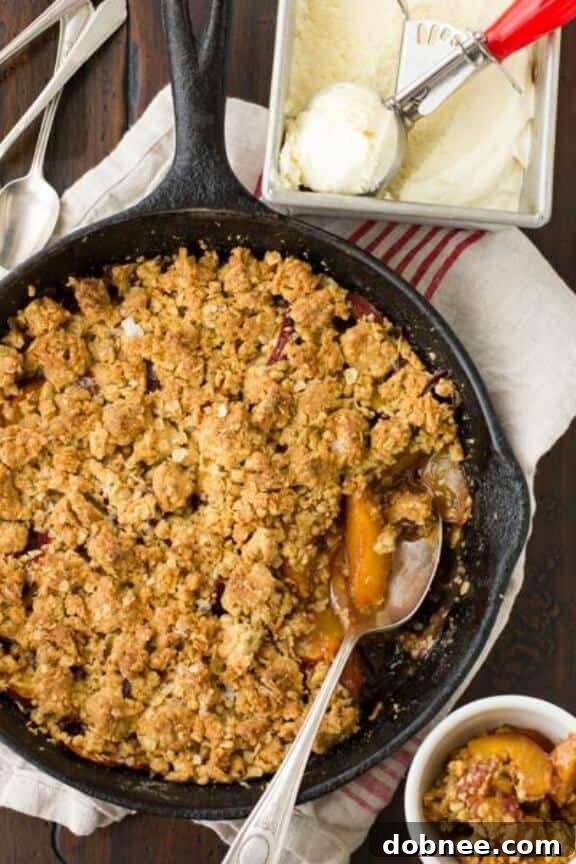 Maple Sugar, Bourbon, and Brown Butter Peach Crisp Recipe from The Bojon Gourmet