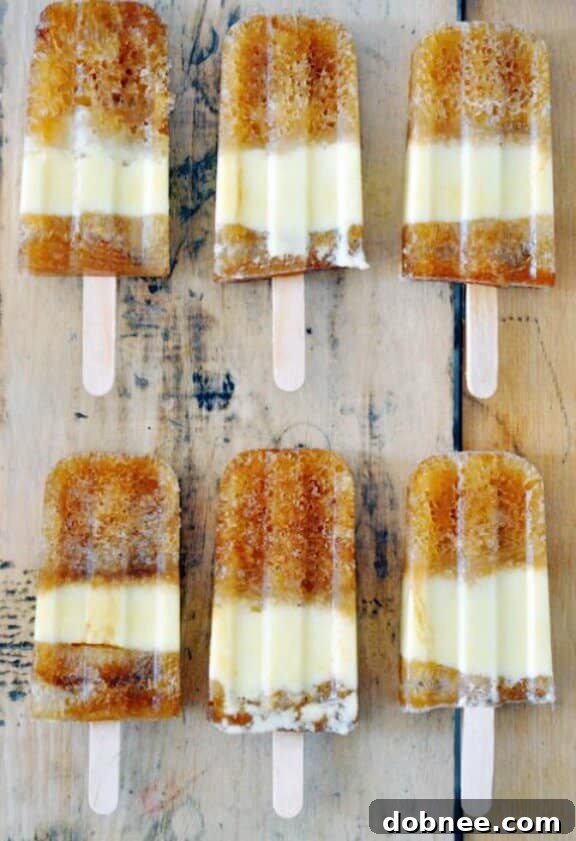 15 Stunning Summer Popsicle Treats 15 Nostalgic Rootbeer Float Popsicles from Lark & Linen, a classic drink in frozen form.