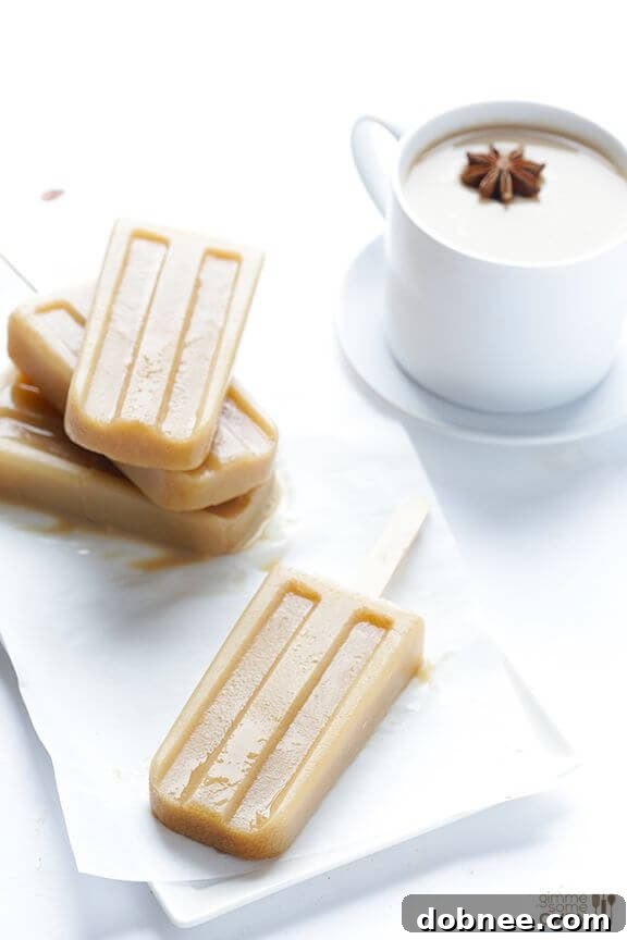 15 Stunning Summer Popsicle Treats 14 Comforting Easy Chai Popsicles from Gimme Some Oven, a spicy and sweet blend.