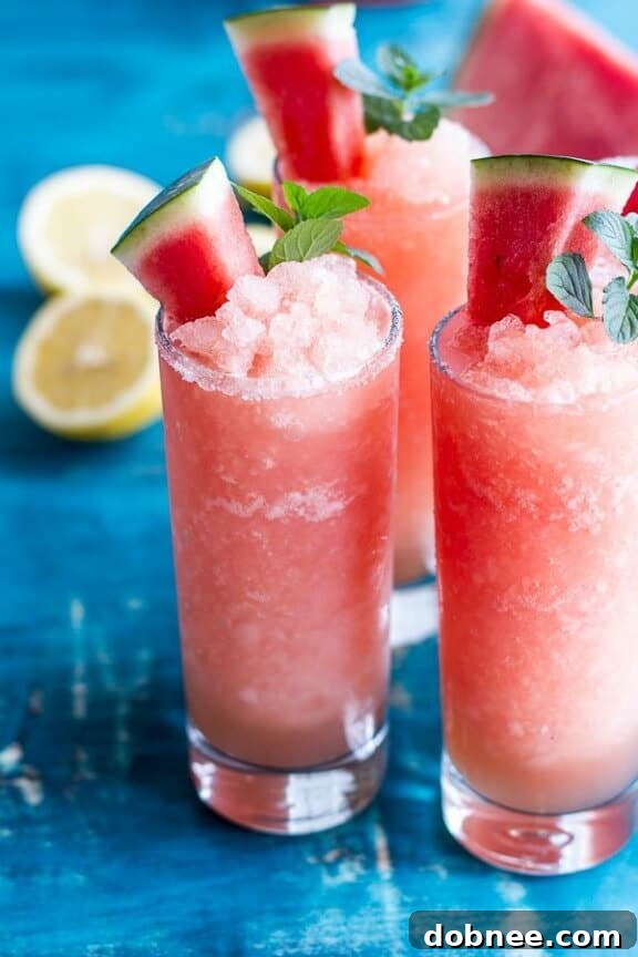 15 Refreshing Watermelon Creations 15 Pink Watermelon Lemonade Slushies | halfbakedharvest.com