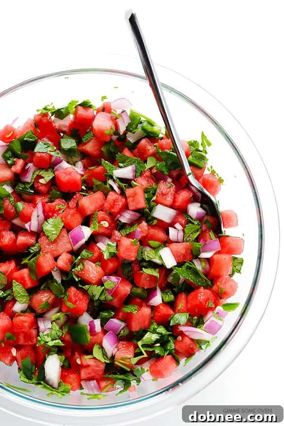 Refreshing Watermelon Salsa - a vibrant and easy summer recipe. Perfect for parties!