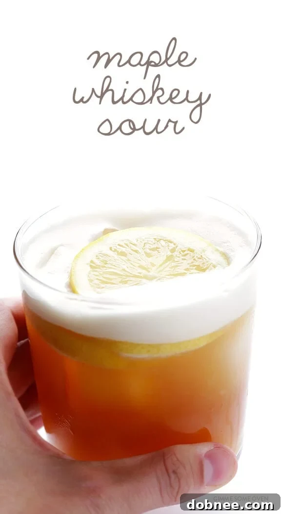 Golden Maple Sour 8 Maple Whiskey Sour -- naturally sweetened, and so refreshing! | gimmesomeoven.com
