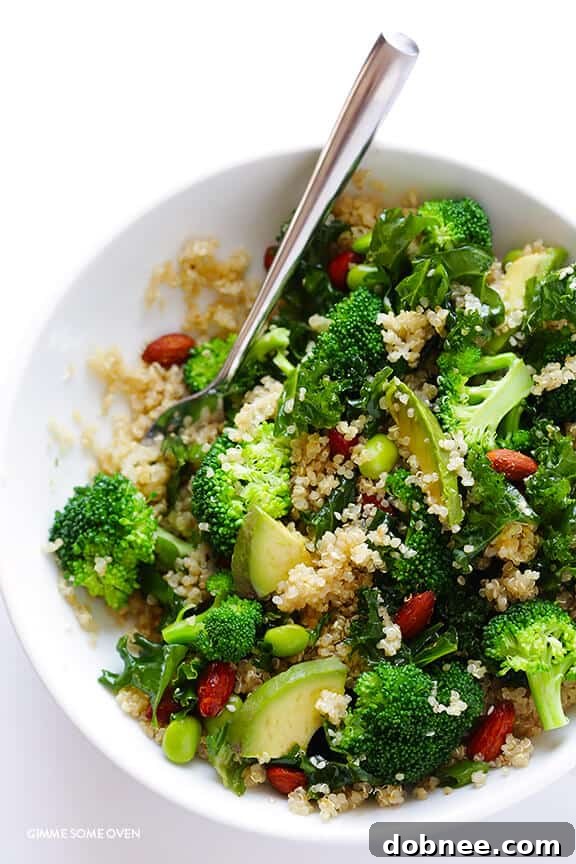 Easy Superfood Quinoa Bowl -- full of delicious superfoods, and topped with almonds and a sesame vinaigrette | gimmesomeoven.com