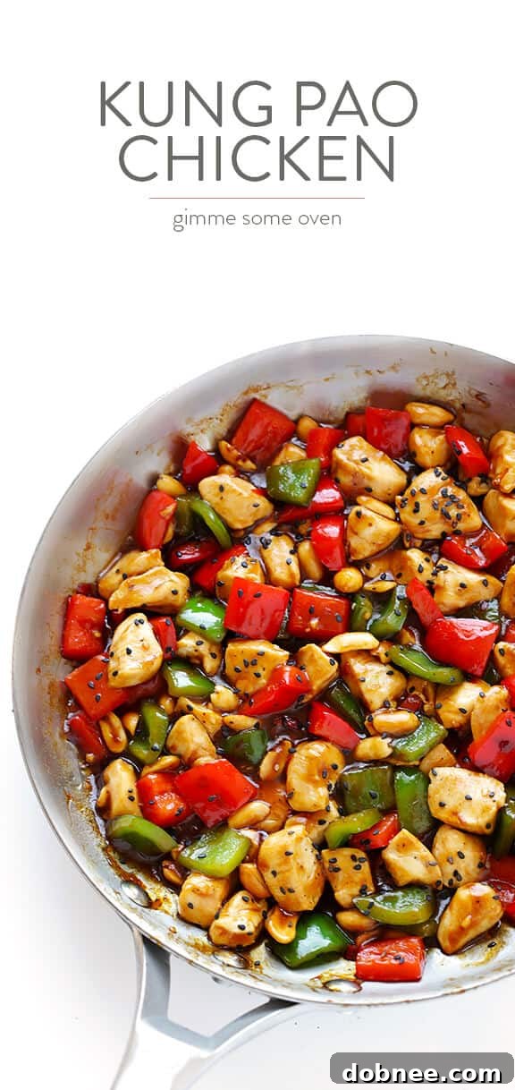 Delicious and healthy homemade Kung Pao Chicken, sweetened with honey, served over rice. A quick weeknight dinner solution.