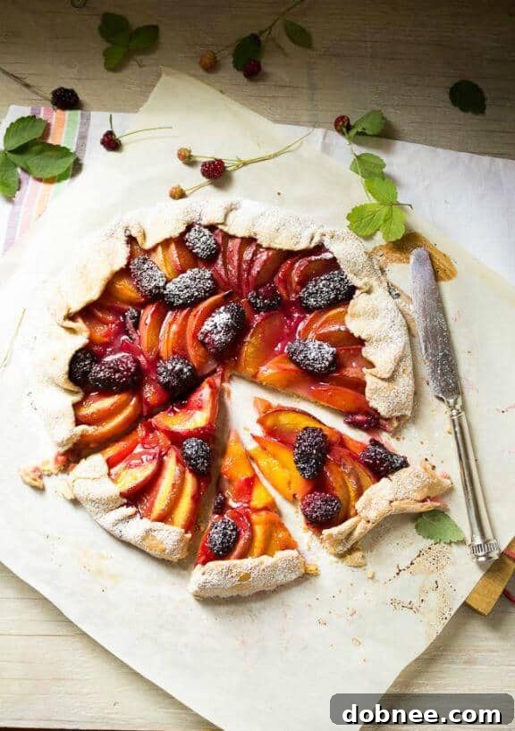 Peach & Blackberry Galette | abitwholesomely.com