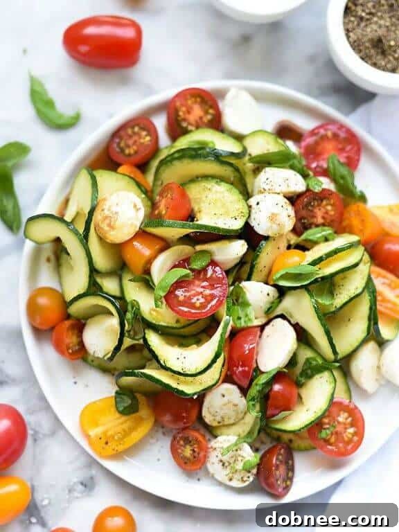 Fresh Caprese Zucchini Salad - a simple and elegant side dish