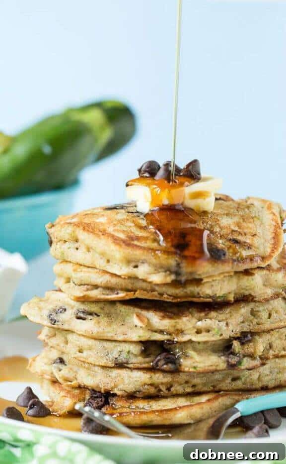 Chocolate Chip Zucchini Bread Pancakes for a sweet breakfast treat