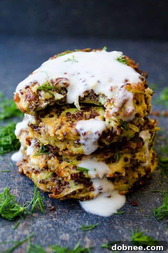 Crispy Feta Quinoa Zucchini Fritters - perfect for a light meal