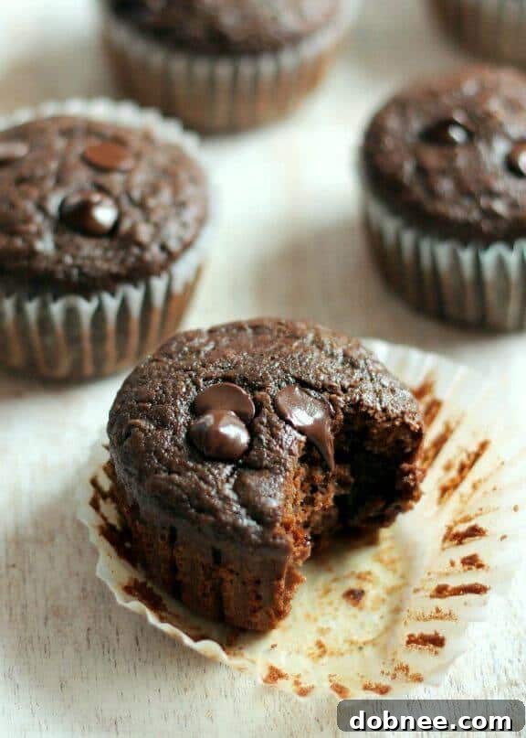 Healthy Double Chocolate Zucchini Muffins for a guilt-free treat
