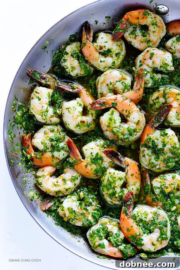 Vibrant Chimichurri Shrimp, bursting with fresh herbs and zesty flavors, ready in minutes for a delightful meal.