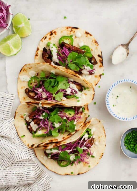 Portobello Tacos with Vegan Jalapeño Sauce | loveandlemons.com