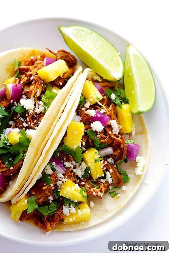 Slow Cooker Tacos Al Pastor | gimmesomeoven.com