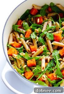 5-Ingredient Butternut Squash, Arugula and Goat Cheese Pasta Recipe