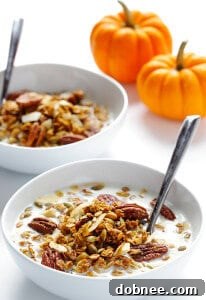 Homemade Pumpkin Spice Granola for fall breakfast