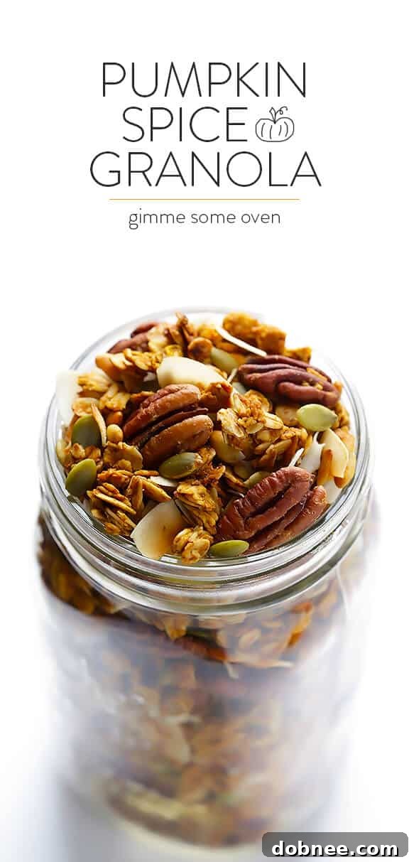 Full spread of Pumpkin Spice Granola with various serving options