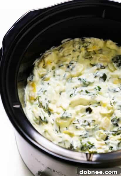 Slow Cooker Spinach Artichoke Dip Recipe