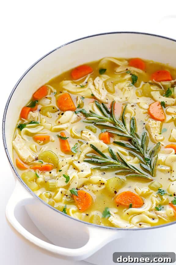 Rosemary Chicken Noodle Soup -- quick and easy to make, and oh-so-comforting | gimmesomeoven.com