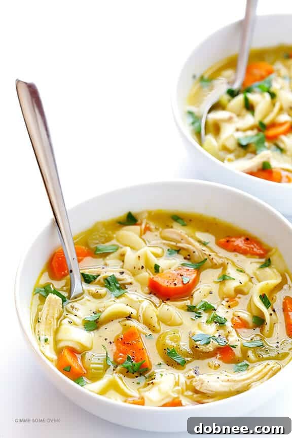 Rosemary Chicken Noodle Soup -- quick and easy to make, and oh-so-comforting | gimmesomeoven.com
