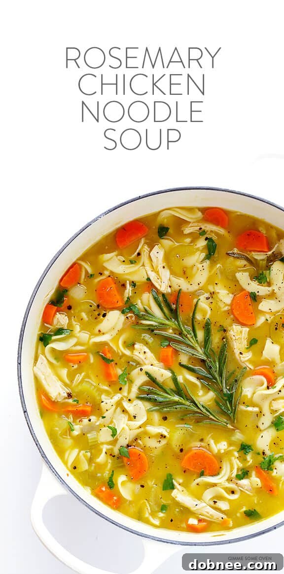 Rosemary Chicken Noodle Soup -- quick and easy to make, and oh-so-comforting | gimmesomeoven.com