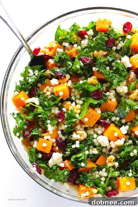 Roasted Butternut Squash, Kale and Cranberry Couscous -- a quick and easy meal that's so fresh and delicious!