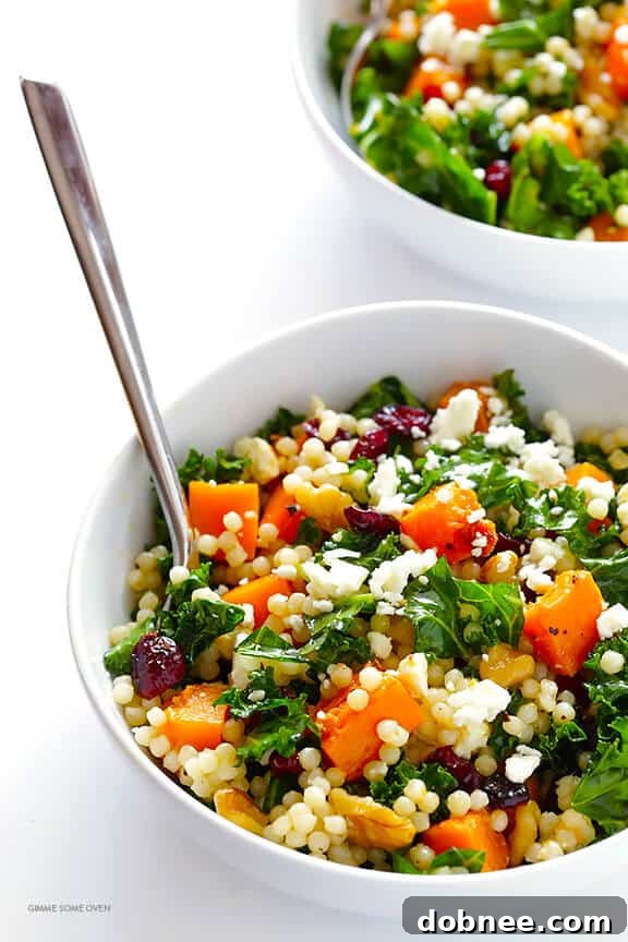 Roasted Butternut Squash, Kale and Cranberry Couscous -- a quick and easy meal that's so fresh and delicious!