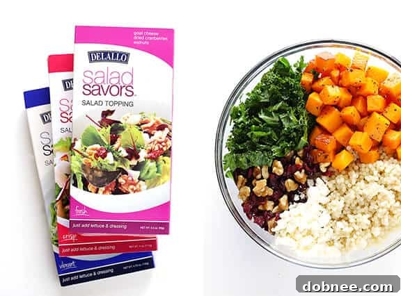 Roasted Butternut Squash, Kale and Cranberry Couscous -- a quick and easy meal that's so fresh and delicious!