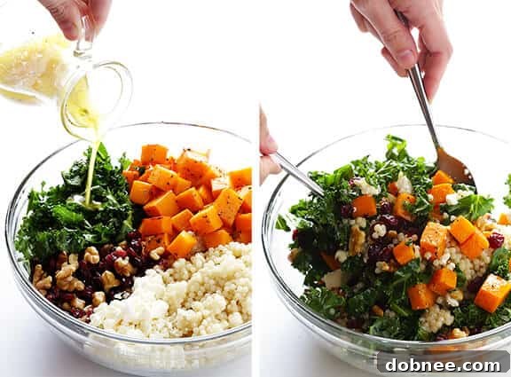 Roasted Butternut Squash, Kale and Cranberry Couscous -- a quick and easy meal that's so fresh and delicious!