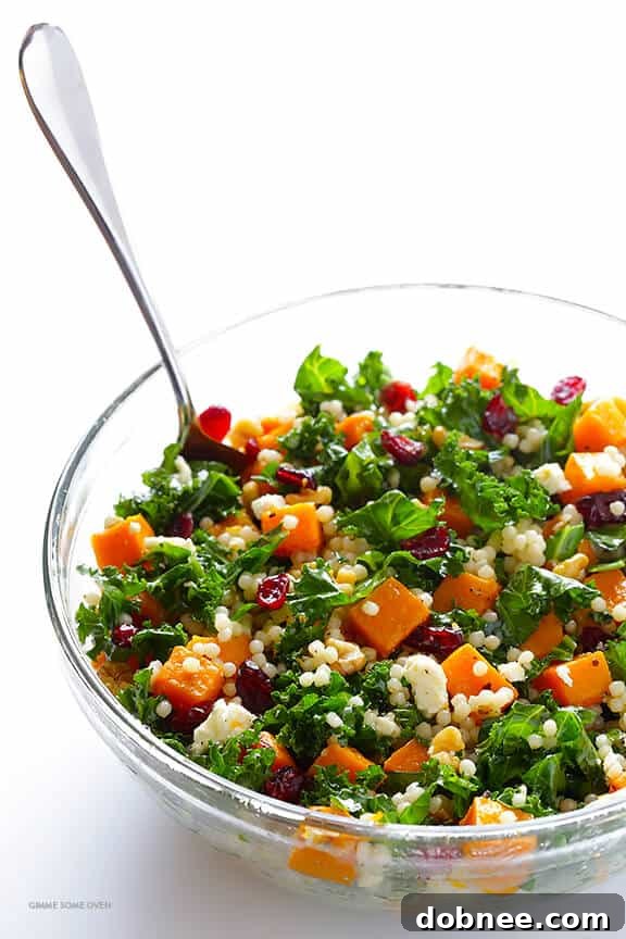 Roasted Butternut Squash, Kale and Cranberry Couscous -- a quick and easy meal that's so fresh and delicious!