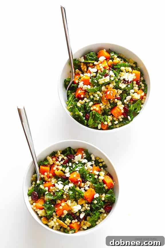 Roasted Butternut Squash, Kale and Cranberry Couscous -- a quick and easy meal that's so fresh and delicious!