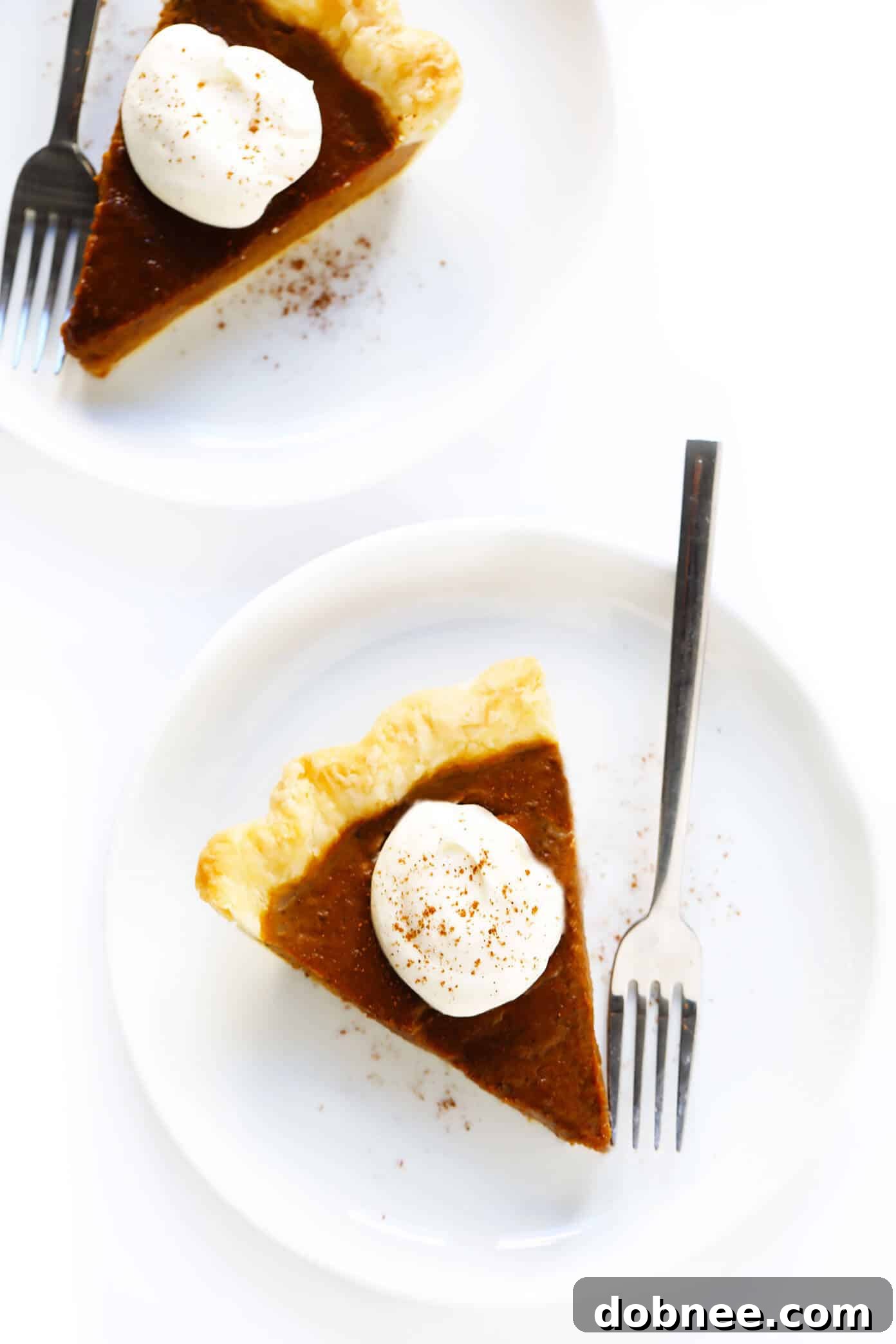 Slice of Healthy Pumpkin Pie with Whipped Cream