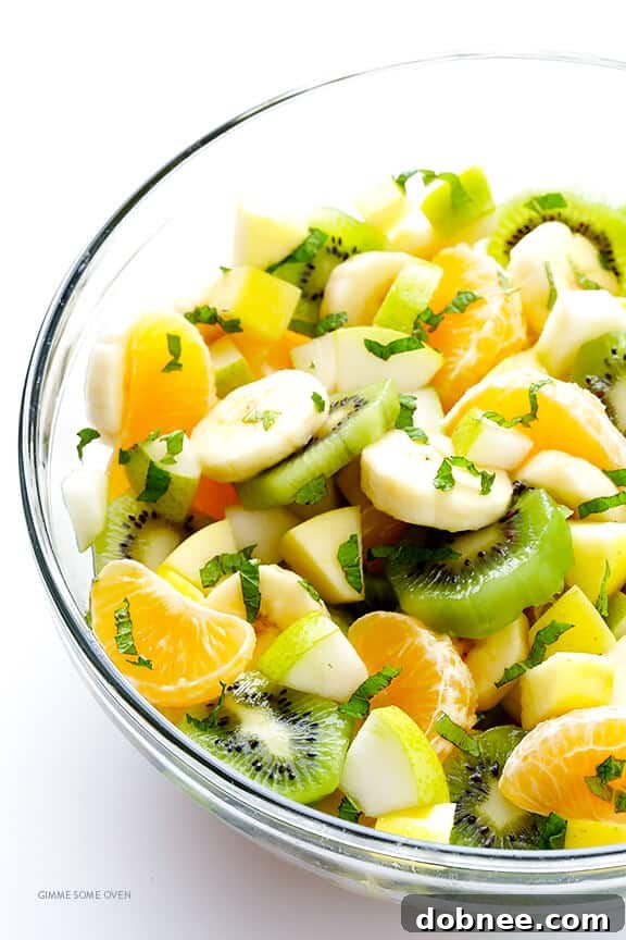Vibrant Easy Winter Fruit Salad with Honey Lime Mint Dressing