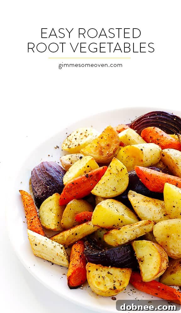 A serving of perfectly roasted root vegetables, ready to enjoy