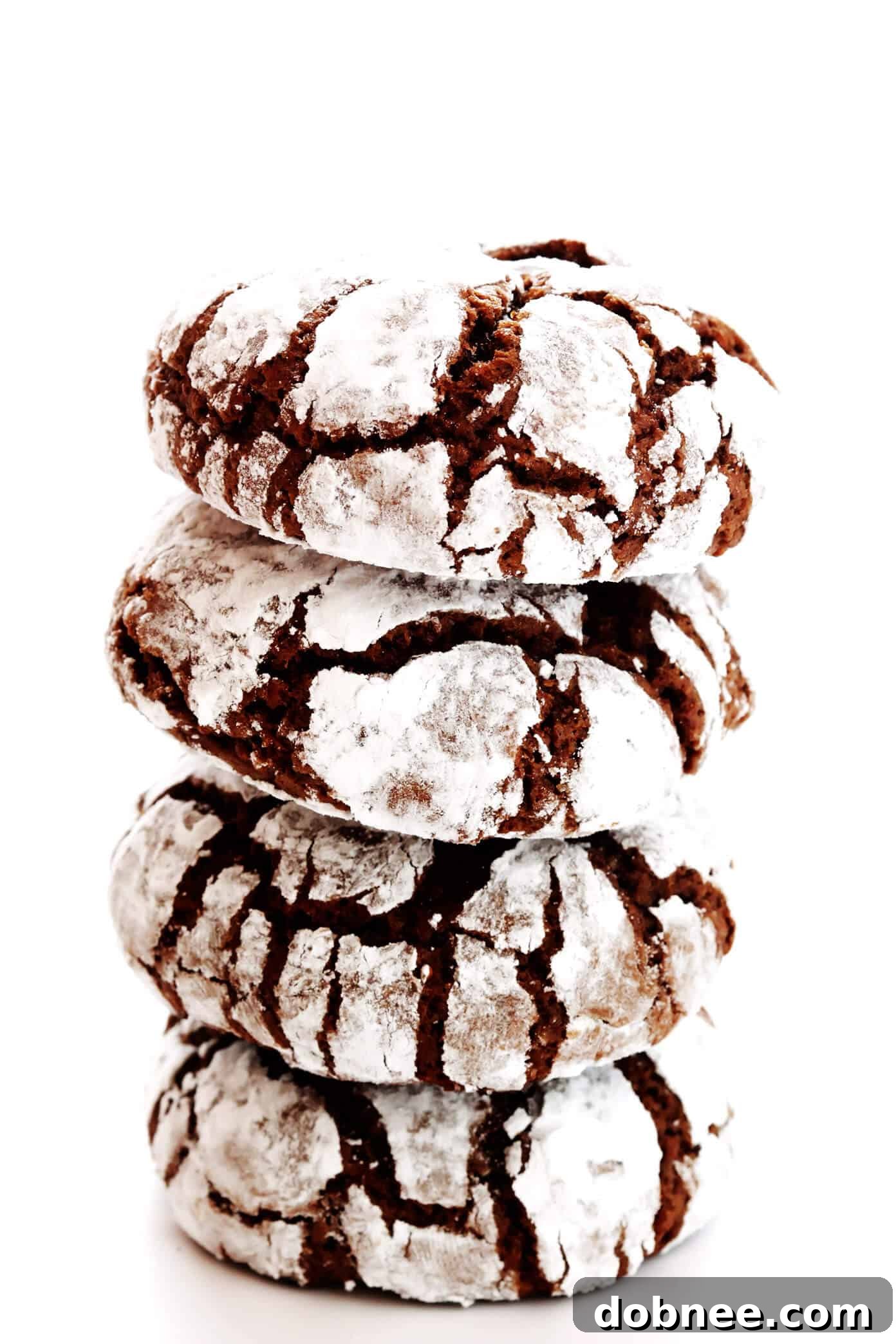 Stack of Chocolate Crinkle Cookies