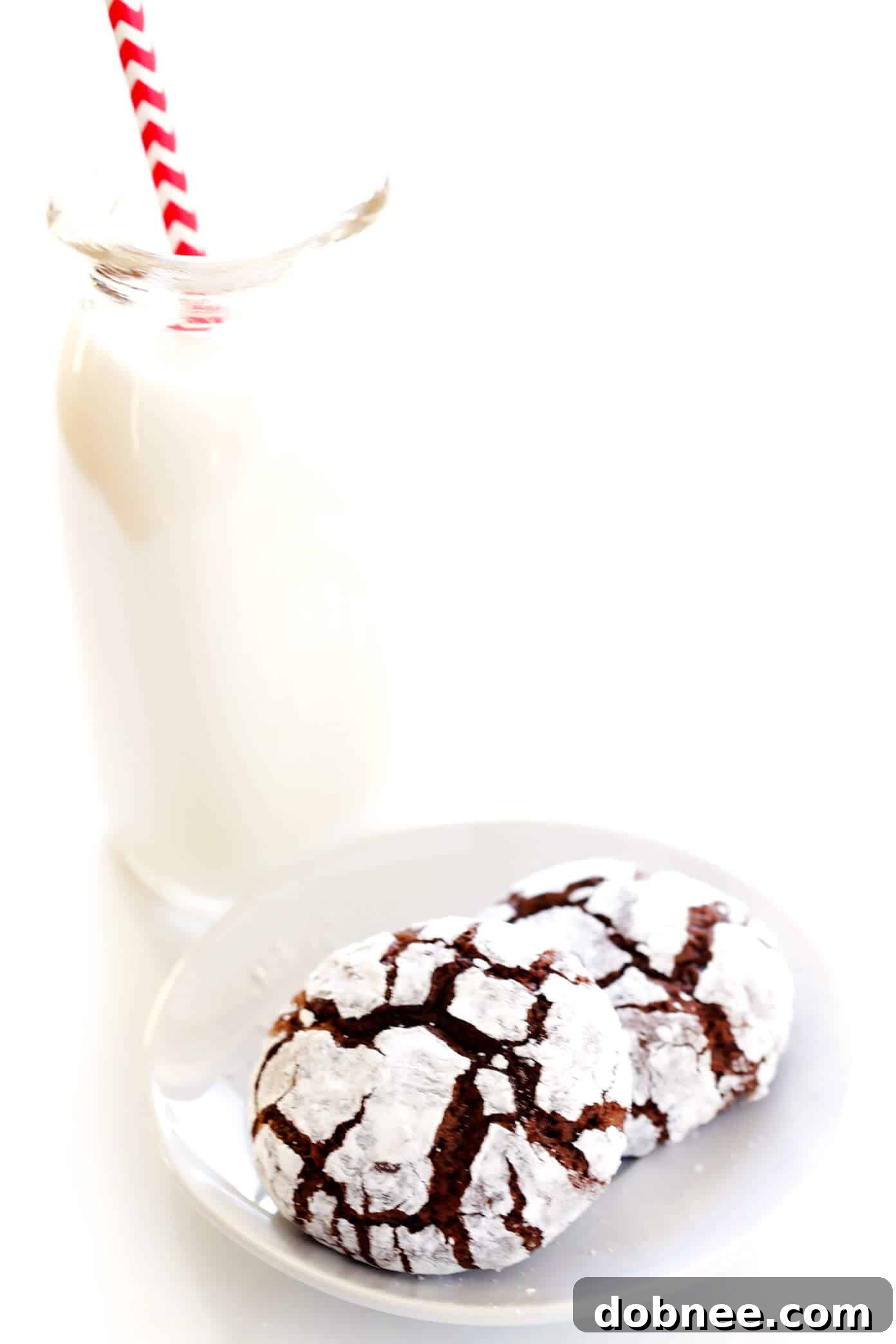 Chocolate Crinkle Cookies with Milk
