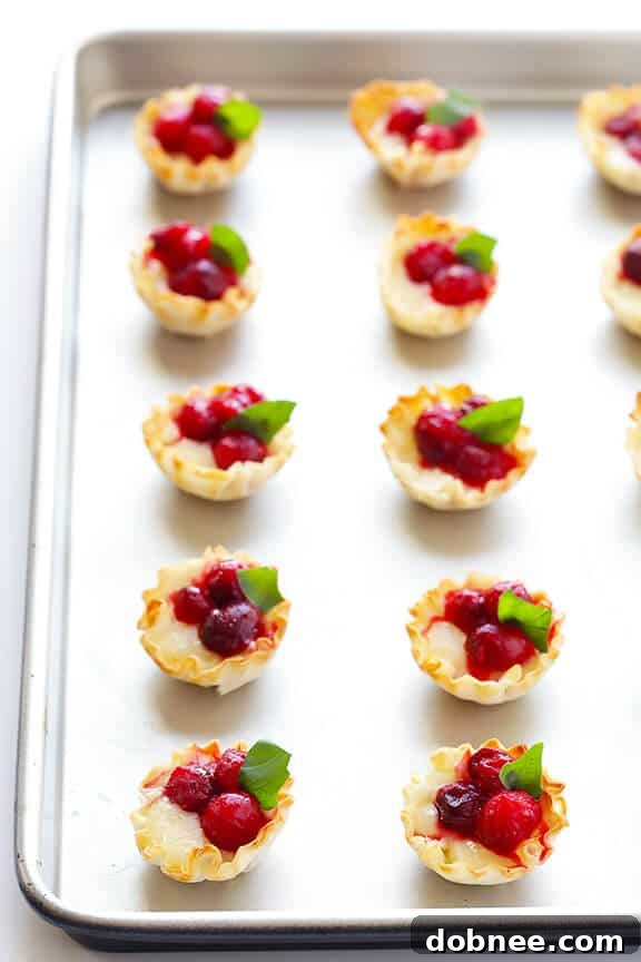 Super Easy Cranberry Baked Brie Bites - Festive Holiday Appetizer | Gimme Some Oven