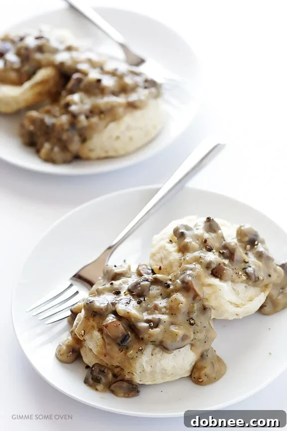 Vegan Biscuits and Mushroom Gravy - Comforting Plant-Based Breakfast | Gimme Some Oven