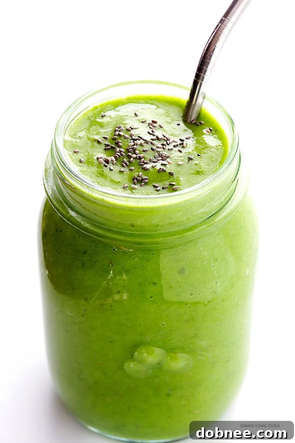 Ready-to-Enjoy Post-Workout Green Smoothie in a Glass