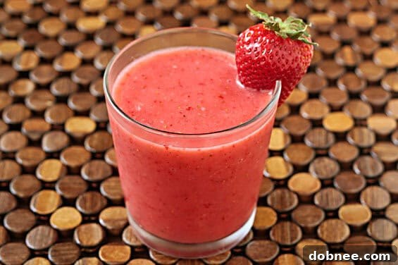 Delicious 2-Ingredient Strawberry Coconut Milkshake in a glass, ready to drink.