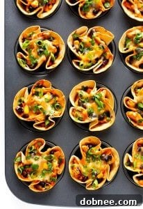 Easy Enchilada Cups recipe card image, showcasing a close-up of a finished cup