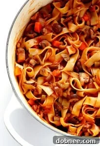 Mushroom Bolognese in a bowl