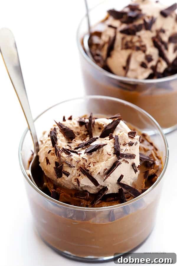 Dark Chocolate Avocado Mousse -- quick and easy to make with healthier, everyday ingredients. Plus it's also naturally gluten-free, vegan, and absolutely delicious!